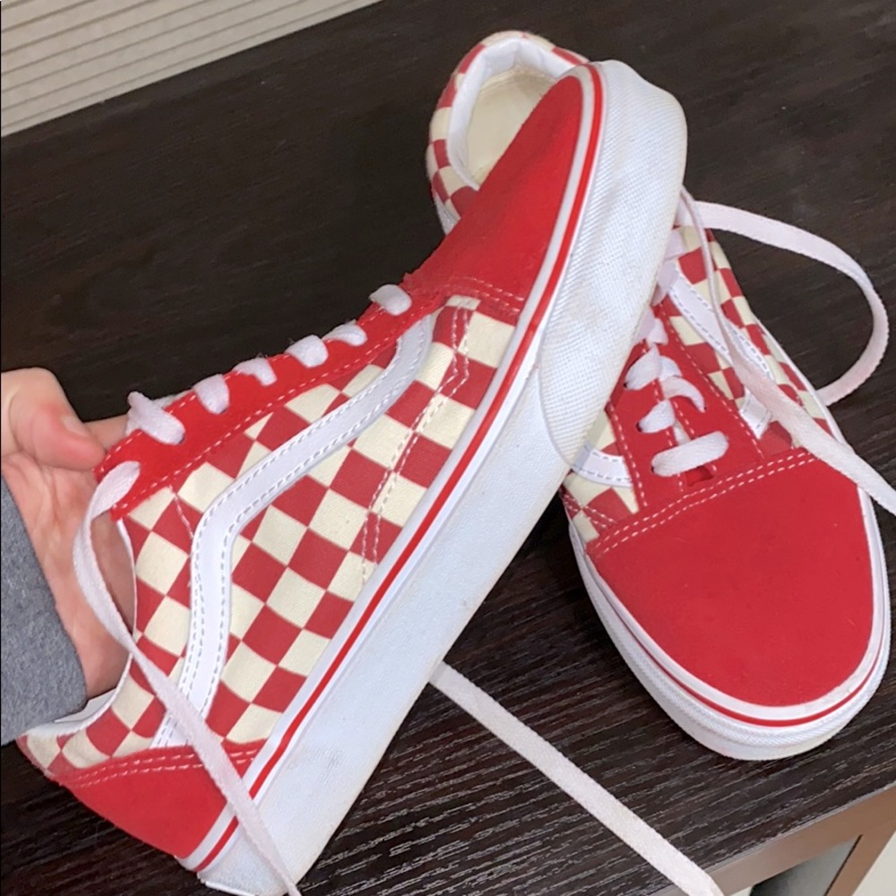 Red Checkered Vans